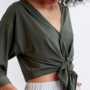 Aday That's A Wrap Top in Moss